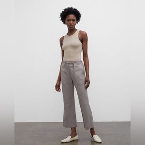 CLUB MONACO Tea Dyed Bootcut Cropped Chinos Army Green‎ Utility Vibe Size 12